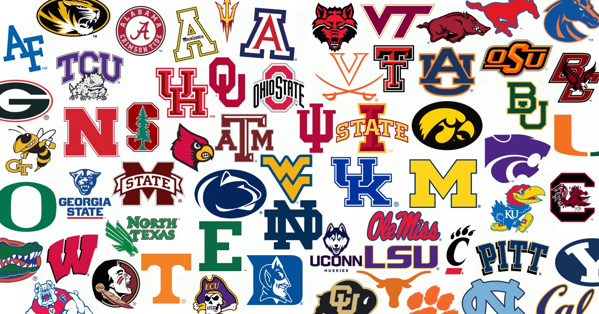 College football team logos